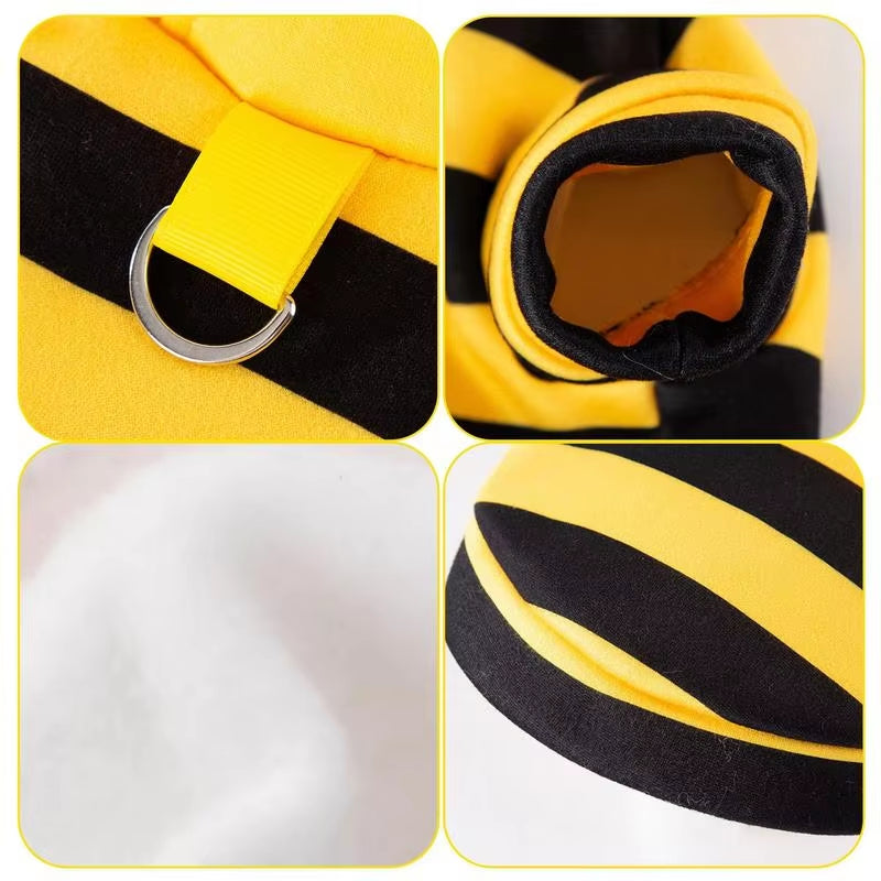 Cat Bee Costume Soft Cat Holiday Cosplay Warm Clothes Pet Bee Halloween Hoodies Halloween Pet Supplies